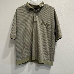 VTG Men's Olive Green Polo Shirt,Puritan brand,cotton,grandpacore,preppy,large